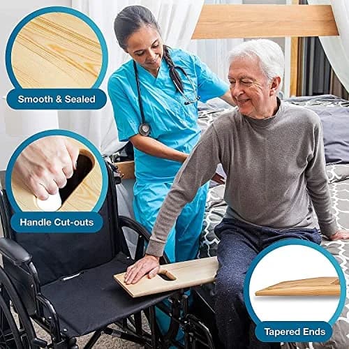DMI Transfer Board and Slide Board 30in x 8in | Heavy-Duty Wood Mobility Aid up to 440 lbs thumbnail 3