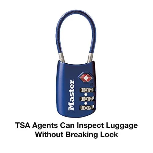 Master Lock TSA Approved Combination Luggage Lock 30mm Cable Lock | Set Your Own Combination thumbnail 2