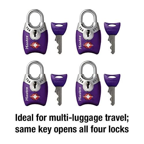 Master Lock TSA Approved Luggage Lock 4 Pack | Durable Metal Body & Shrouded Steel Shackle thumbnail 4