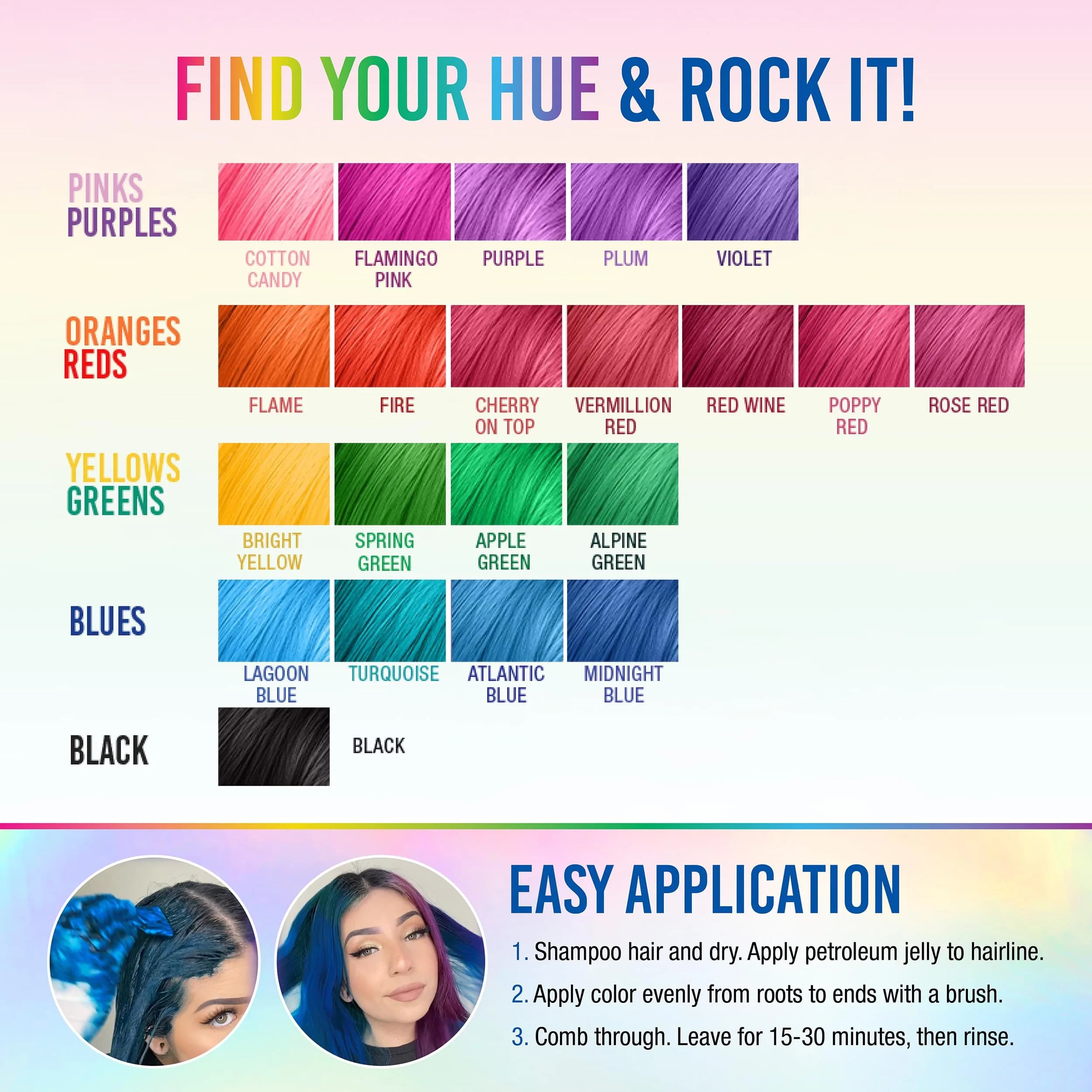 Punky Atlantic Blue Semi Permanent Hair Color 103ml (3.5 fl oz) | Vegan & Cruelty-Free Conditioning Hair Dye - view 6