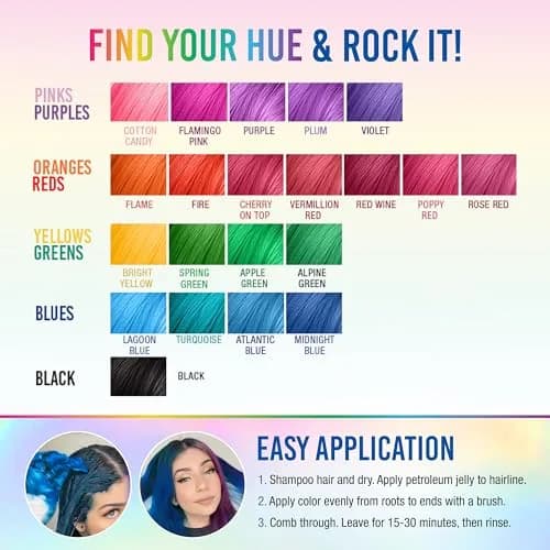 Punky Atlantic Blue Semi Permanent Hair Color 103ml (3.5 fl oz) | Vegan & Cruelty-Free Conditioning Hair Dye thumbnail 6