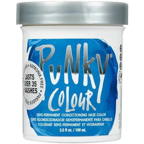 Punky Atlantic Blue Semi Permanent Hair Color 103ml (3.5 fl oz) | Vegan & Cruelty-Free Conditioning Hair Dye thumbnail 1