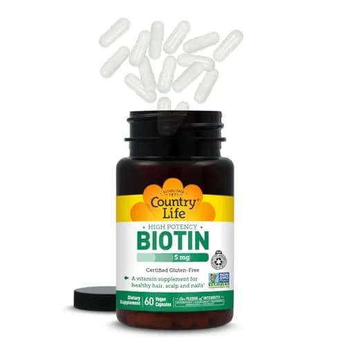 Country Life Biotin 5 mg for Hair, Scalp & Nails | Vegan Capsules for Healthy Hair & Nails thumbnail 7