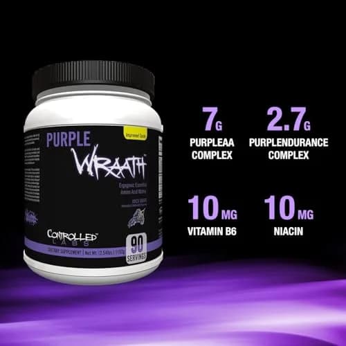 CONTROLLED LABS Purple Wraath BCAA & EAA Amino Acid Supplement 2.48lb | Juicy Grape, Vegan Powder for Athletes thumbnail 3