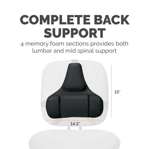 Fellowes Professional Series Back Support, Black | Mid Spinal & Lumbar Support for Office Chairs thumbnail 3