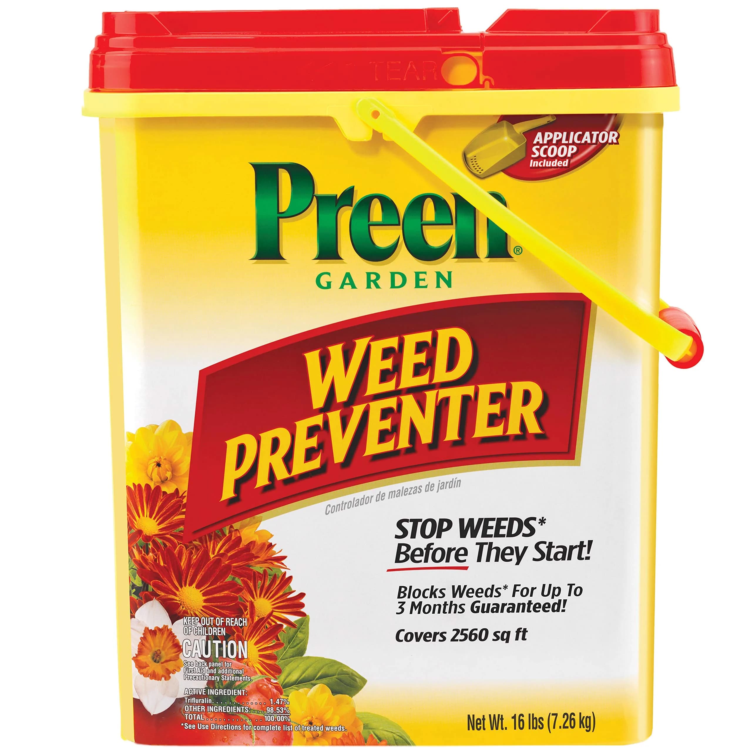 Preen Garden Weed Preventer 16 lb | Up to 3 Months Weed Control, Safe for 200+ Plants