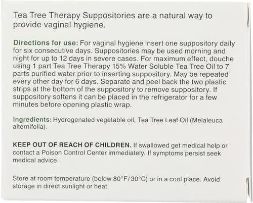 Tea Tree Therapy Vaginal Suppositories with Oil, 6 Count | Feminine Hygiene Support in India thumbnail 2