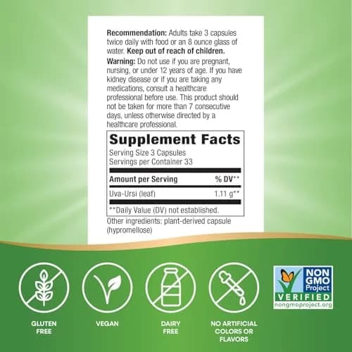 Nature's Way Uva Ursi Capsule Herbal Supplement 1440 mg (100 Count) | Traditional Urinary Support thumbnail 5