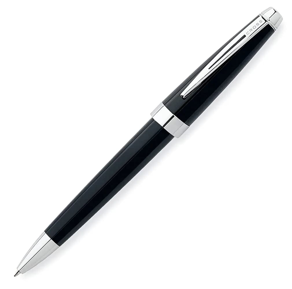 Cross Aventura Ballpoint Pen, Medium Point, Onyx Black Resin with Chrome Accents | Smooth Ink Flow - main product image