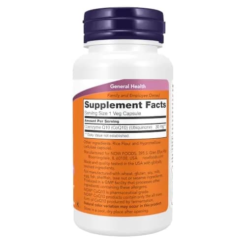 NOW CoQ10 30 mg Veg Capsules | Pharmaceutical Grade, All-Trans Form, 120 Count thumbnail 2