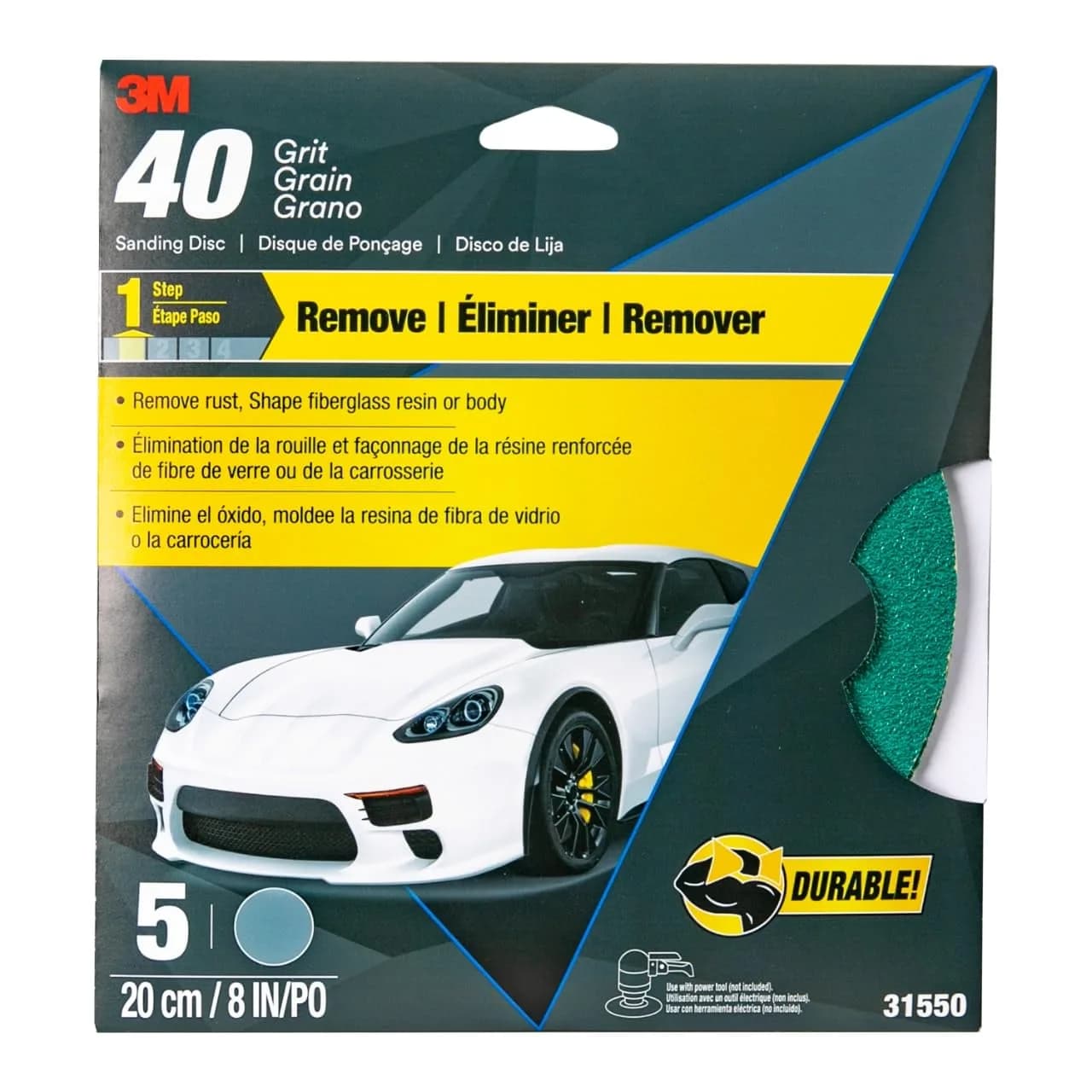 3M Sanding Disc with Stikit Attachment, 8 in, 40 grit | Auto Body & Metal Sanding