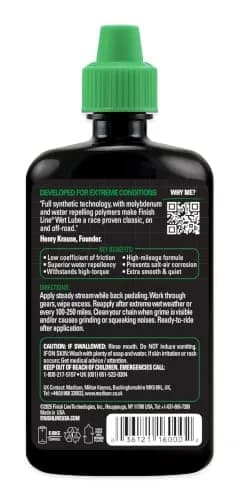Finish Line Wet Bicycle Chain Lubricant 118ml (4 fl oz) | Maximum Water Resistance for Extreme Conditions thumbnail 3