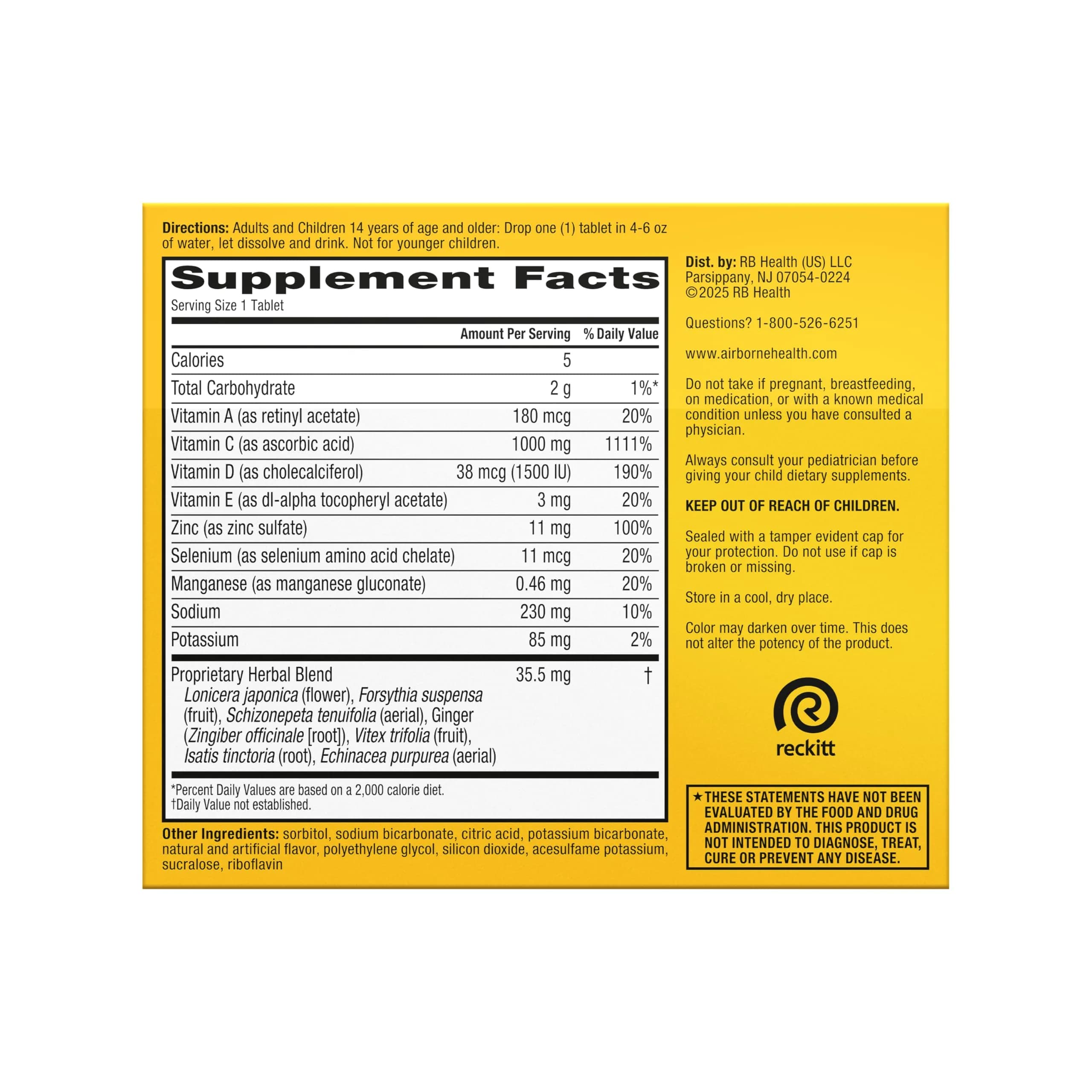 Airborne Immune Support Effervescent Tablets Zesty Orange 30 Count (Pack of 1) | 1000mg Vitamin C + 1500IU Vitamin D Immune Support - view 8