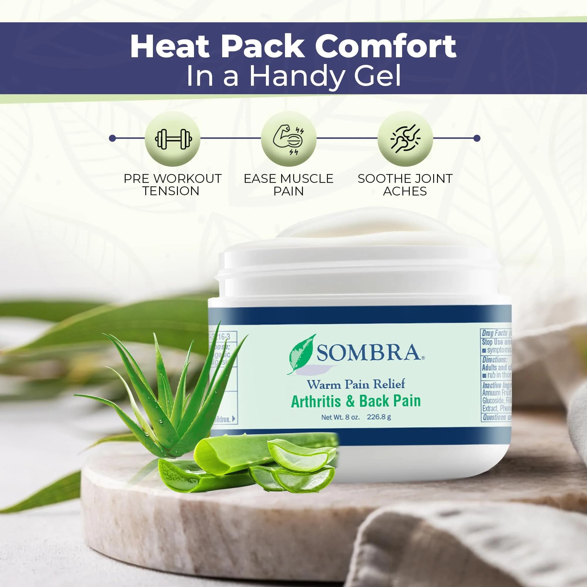 Sombra Warm Pain Relief Gel 8 oz (237 ml) | Natural Warming Muscle Comfort for Arthritis & Back Pain - view 2