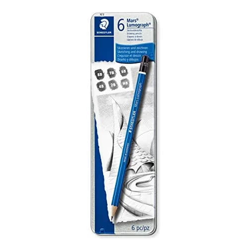 STAEDTLER Mars Lumograph Graphite Pencil Set: 6 Count (8B, 7B, 6B, 4B, 2B, HB) | Premium Artist Quality for Drawing & Sketching thumbnail 1