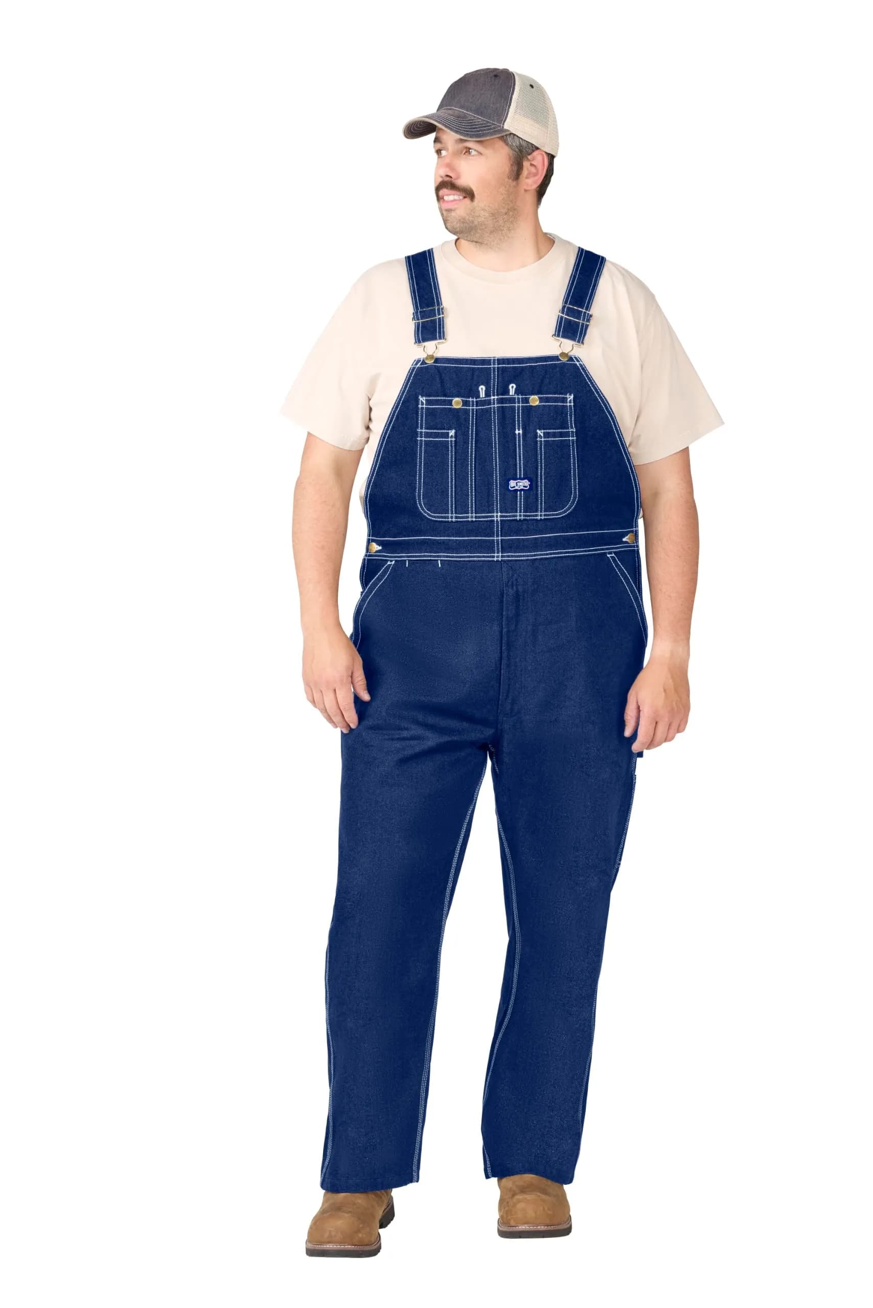 Liberty Walls Men's Big Smith Rigid Bib Overall 38W x 28L | Durable 100% Cotton Denim - main product image