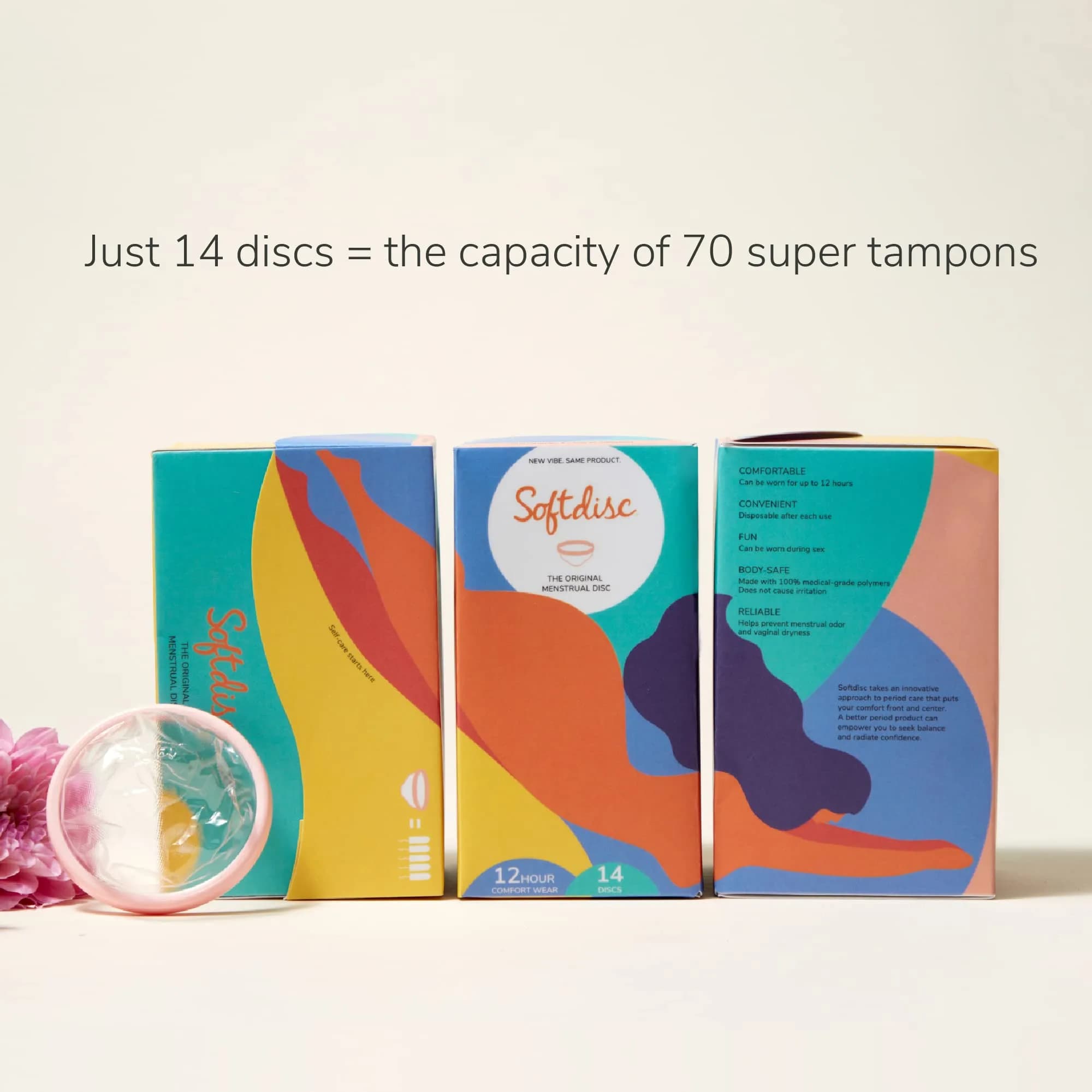 Softdisc Menstrual Discs 14 Count | Tampon, Pad, and Cup Alternative | Hypoallergenic, BPA-Free, Latex-Free - view 6
