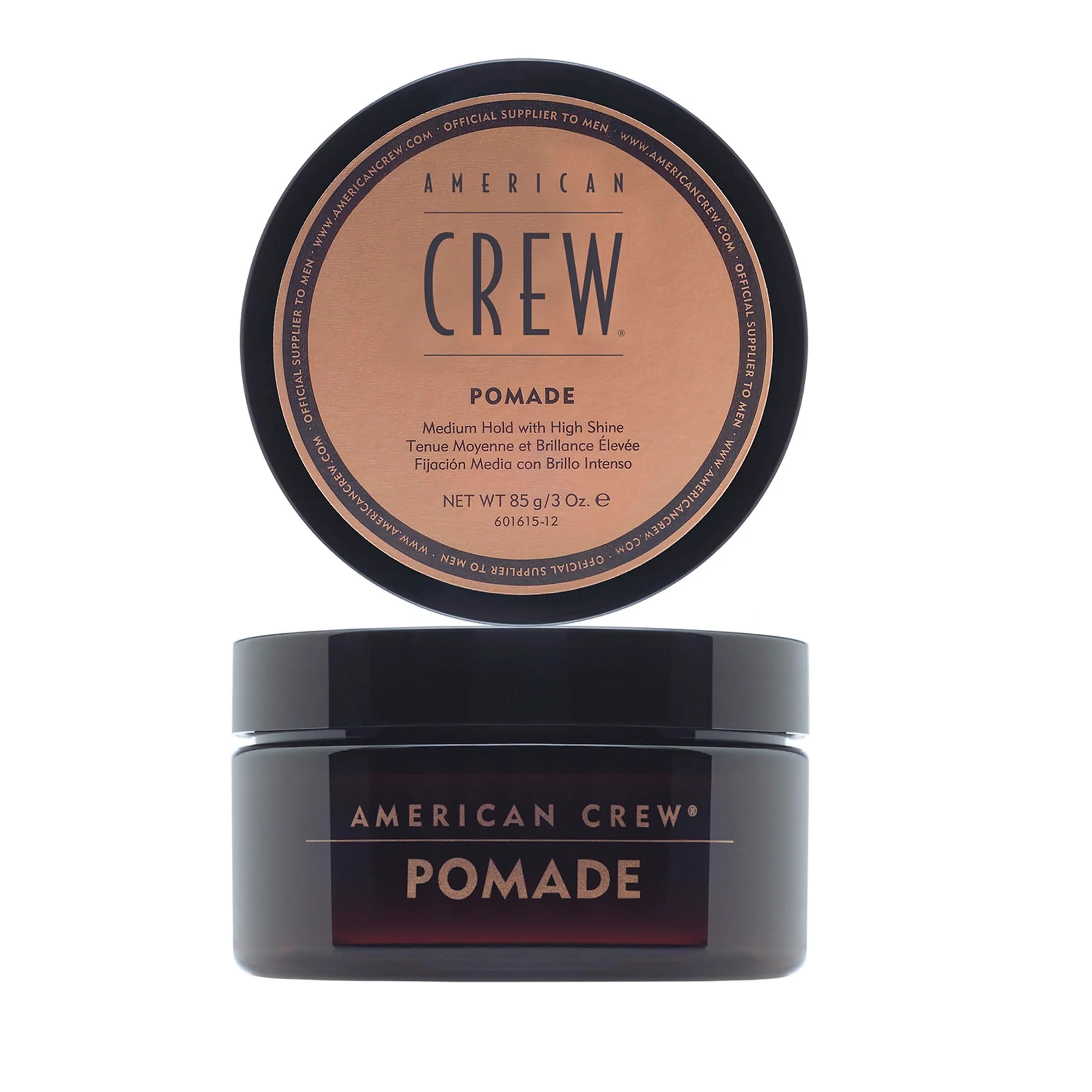 American Crew Men's Hair Pomade, Medium Hold High Shine 85ml (3 Oz) | Classic Slick Textured Style