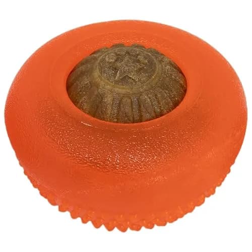 Starmark Everlasting Treat Bento Ball Medium Dog Toy | Durable Chew & Treat Dispenser in Day Glo Orange thumbnail 2