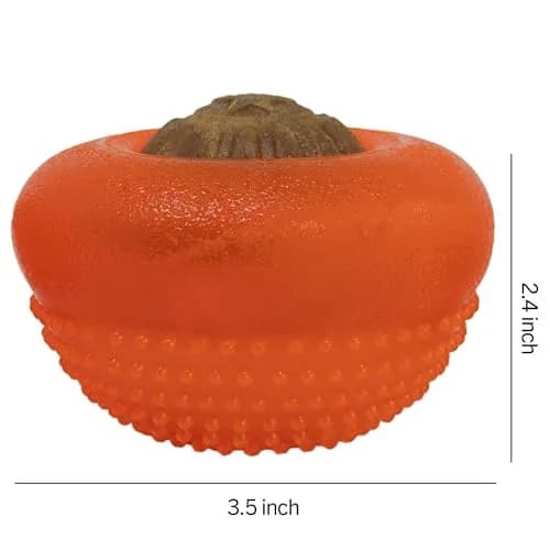 Starmark Everlasting Treat Bento Ball Medium Dog Toy | Durable Chew & Treat Dispenser in Day Glo Orange thumbnail 4