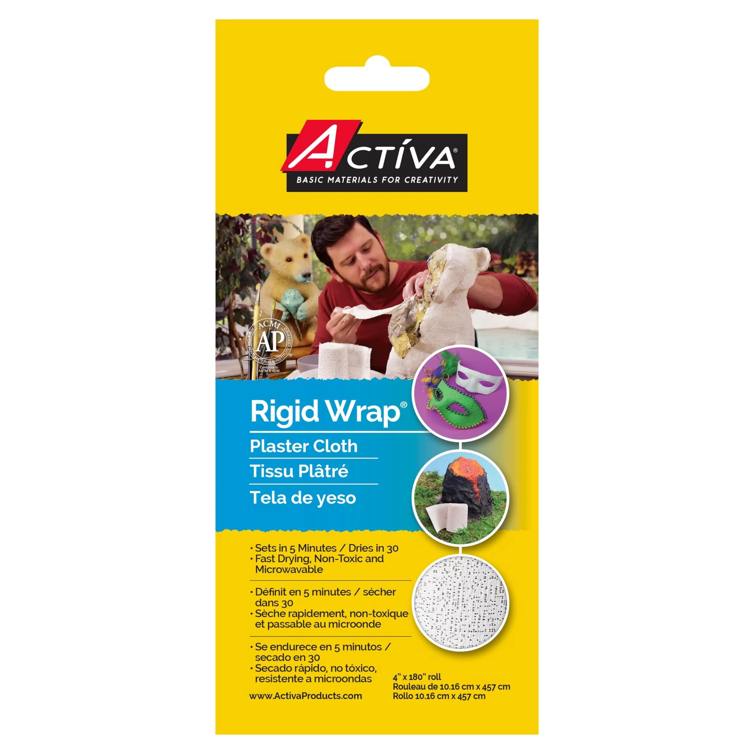 Activa Rigid Wrap Plaster Cloth 4-in x 180-in | Premium Sculpting Medium for Arts & Crafts - main product image