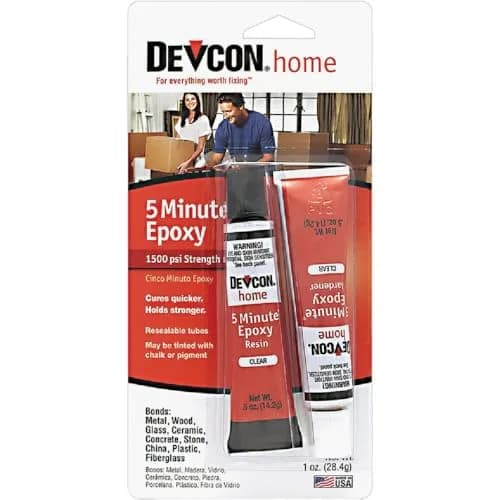 Devcon S205 5-Minute Epoxy Glue 1 oz. | Rapid-Cure Waterproof Bond for Metal, Wood & More thumbnail 1