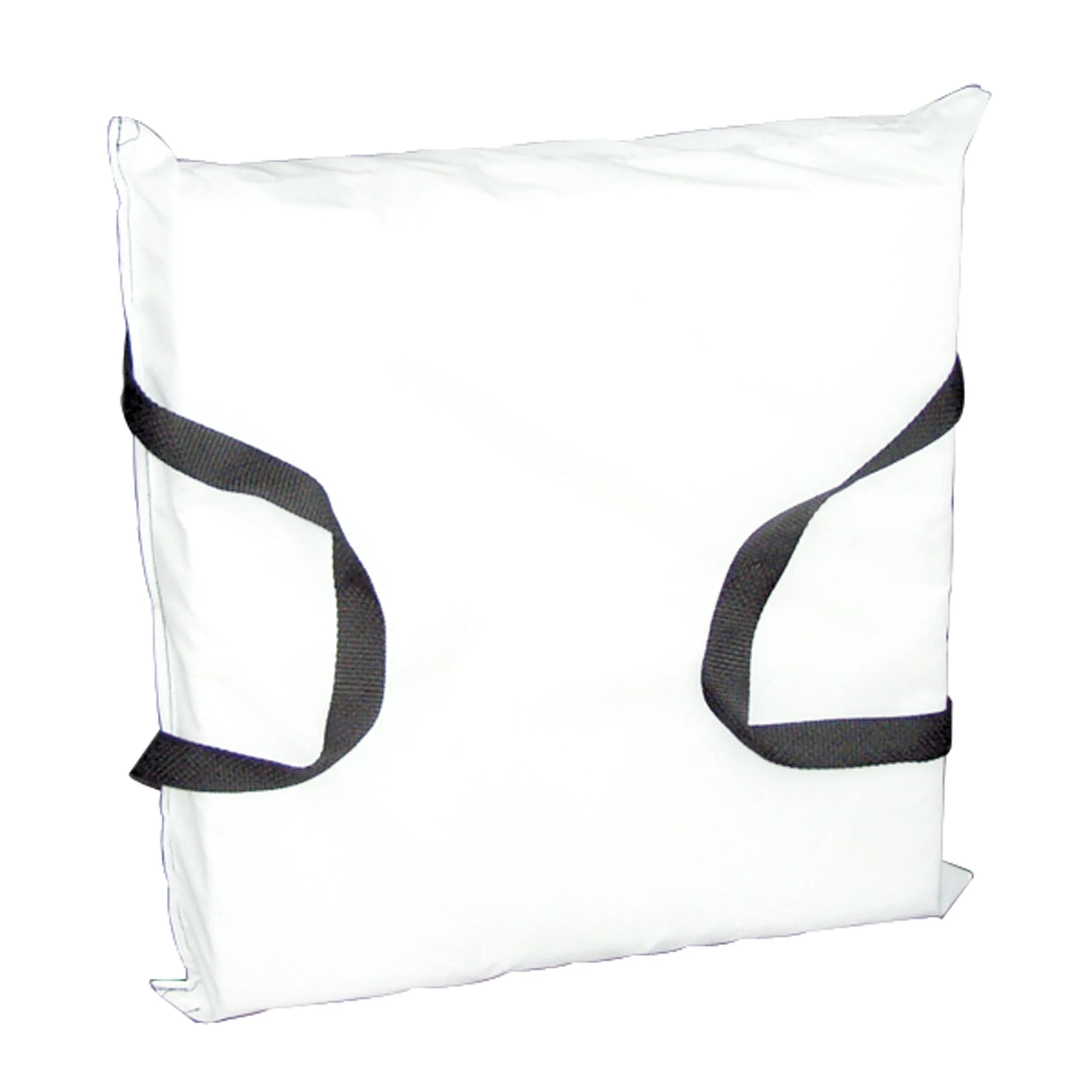 Onyx Throw Pillow | Nautical Plain White Nylon Cushion 15" x 16" x 2.5" — White
