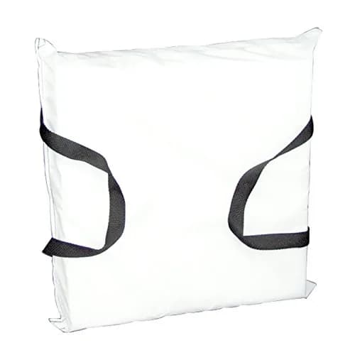 Onyx Throw Pillow | Nautical Plain White Nylon Cushion 15" x 16" x 2.5" thumbnail 1
