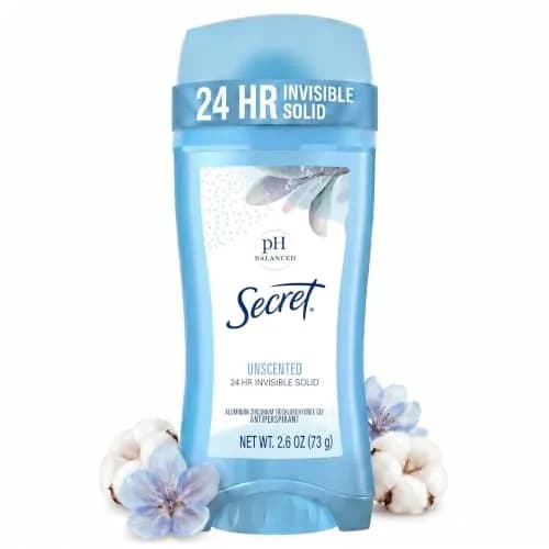 Secret Original Unscented Invisible Solid Antiperspirant & Deodorant 75ml (2.6 oz) | 24-Hour Sweat & Odor Protection thumbnail 1