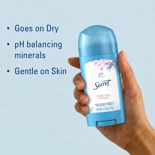 Secret Antiperspirant and Deodorant for Women, Powder Fresh Scent, 76.5g (2.7 oz) | 24hr Sweat & Odor Protection thumbnail 2