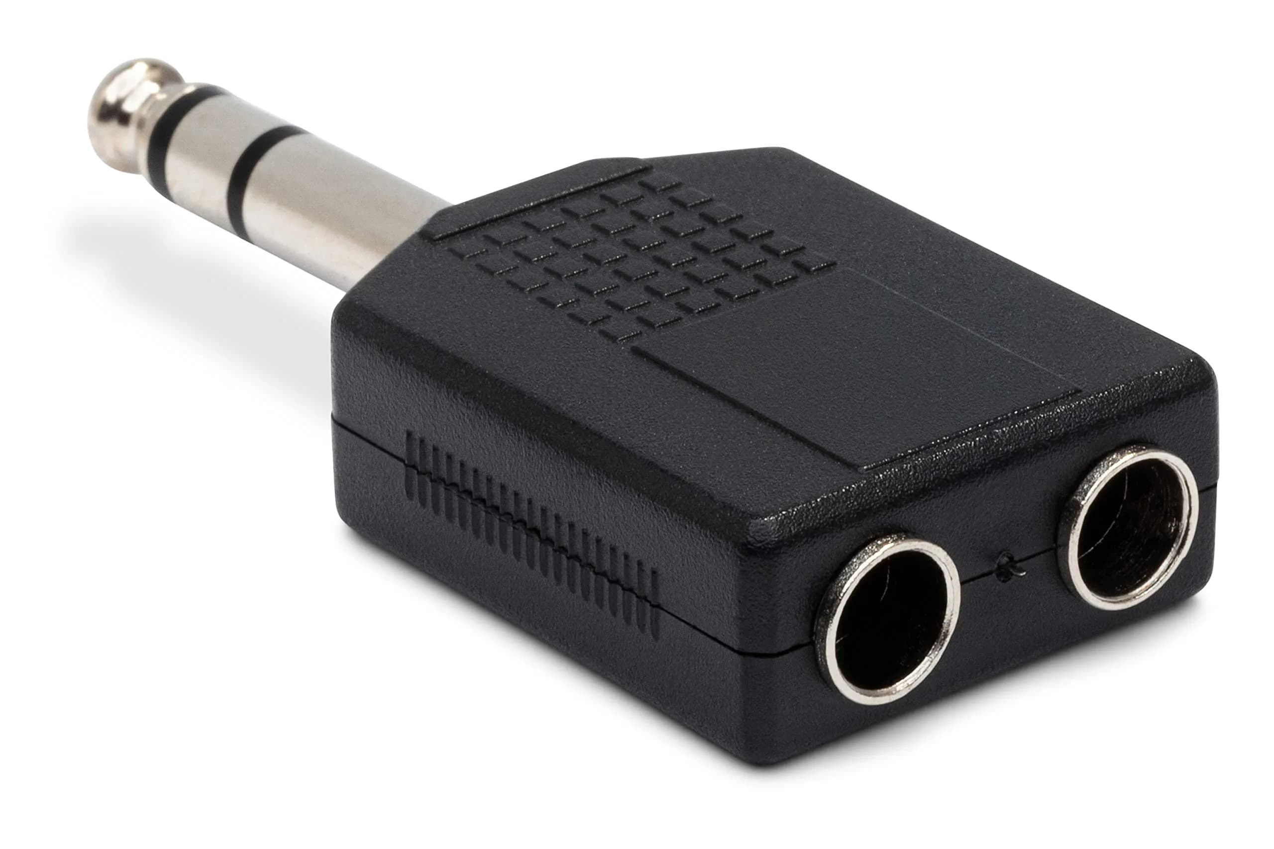 Hosa GPP-359 Dual 1/4" TRS Female to 1/4" TRS Male Adapter | Stereo Signal Splitter (70-120 chars) — Black