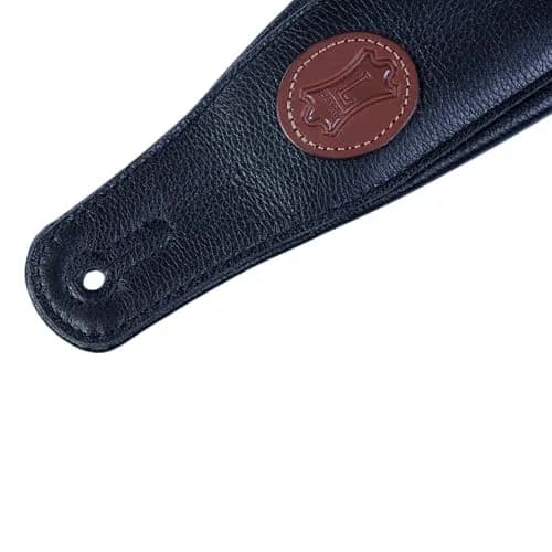Levy's Signature Legacy Series 3" Garment Leather Guitar Strap, Black | 38-53" Adjustable, Padded Comfort thumbnail 2