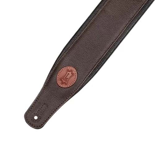 Levy's Signature Series 3" Leather Guitar Strap with Foam Padding 91cm (36") | Adjustable Dark Brown thumbnail 3