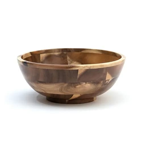 Lipper International Acacia Footed Round Flared Serving Bowl for Fruits or Salads, Small, 7" Diameter x 3" Height thumbnail 1