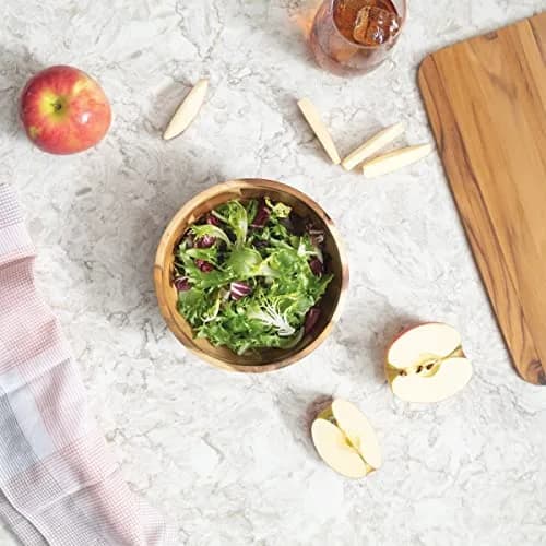 Lipper International Acacia Footed Round Flared Serving Bowl for Fruits or Salads, Small, 7" Diameter x 3" Height thumbnail 6