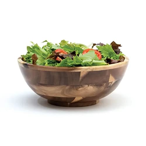 Lipper International Acacia Footed Round Flared Serving Bowl for Fruits or Salads, Small, 7" Diameter x 3" Height thumbnail 3