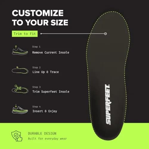 Superfeet All-Purpose Low Arch Support Insoles | Slim Fit Orthotic for Flat & Tight Shoes thumbnail 7