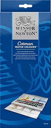 Winsor & Newton Cotman Watercolor Paint Set 45 Half Pans Studio Set | Artist Grade Watercolors thumbnail 1