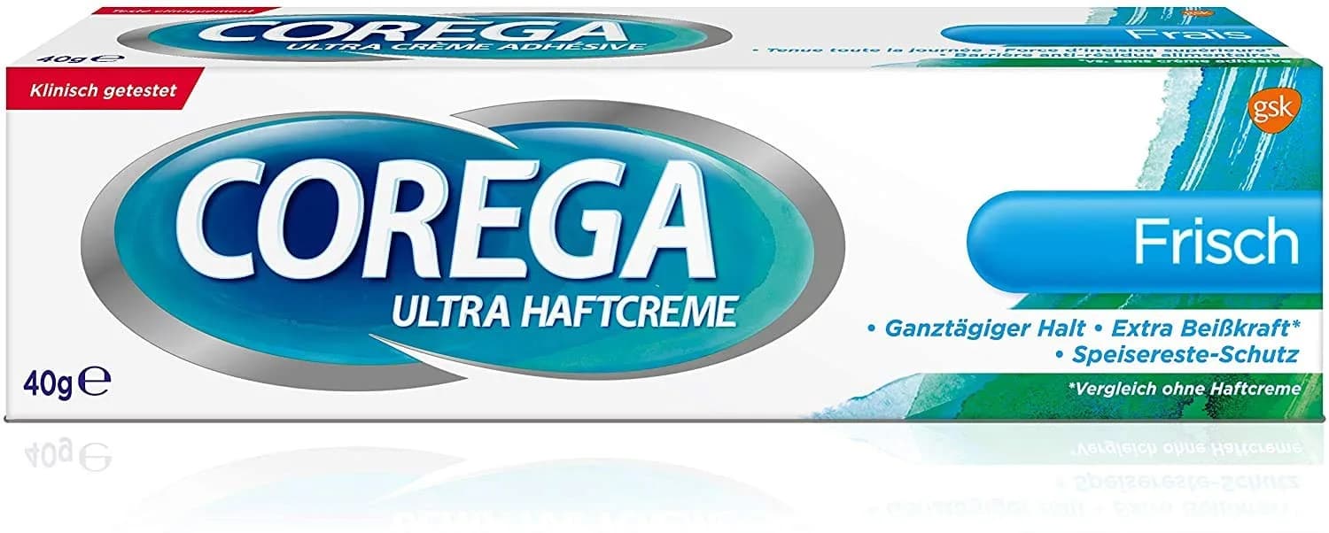 Corega Ultra Haftcreme Frisch 40g | Extra Strong Hold for Denture Stability - main product image