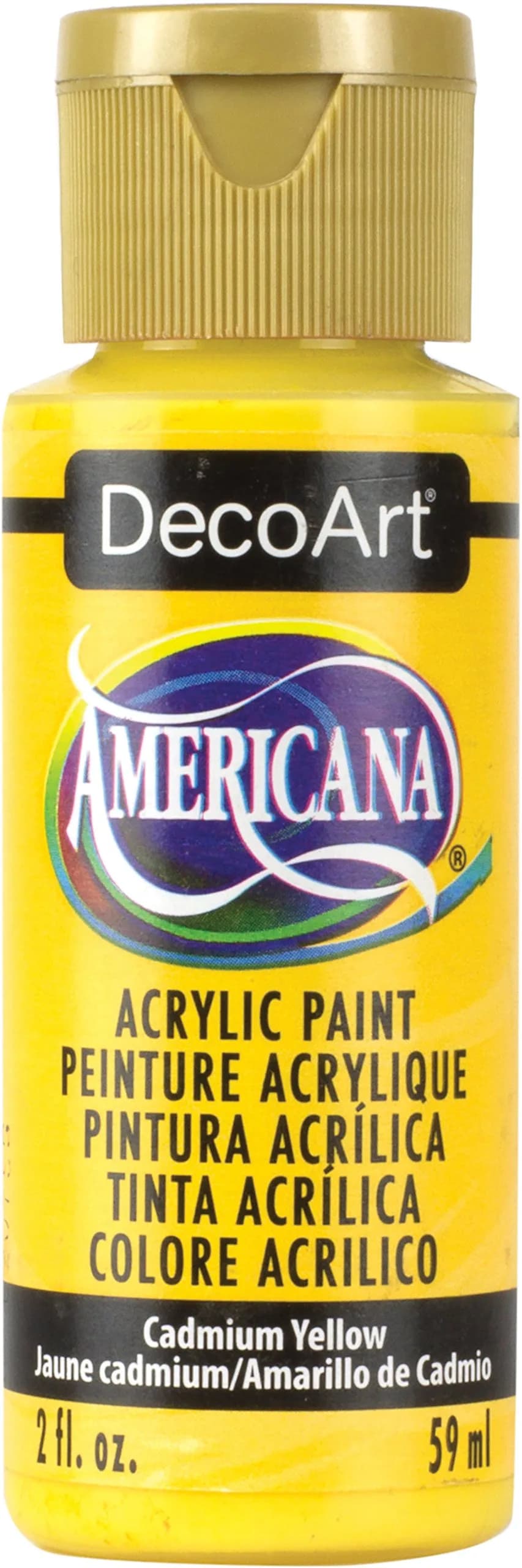 DecoArt Americana Acrylic Paint, Cadmium Yellow, 59ml (2 Fl Oz) | Non-Toxic & Highly Pigmented - main product image