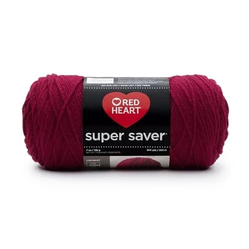 Red Heart Super Saver Yarn, Burgundy, 198g (7oz) | 364yd/333m Acrylic Craft Yarn - main product image