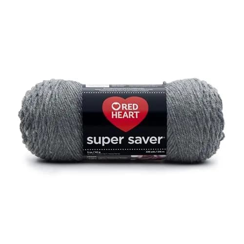 Red Heart Super Saver Yarn, Grey Heather, 141g (5 oz) | USA Import for Crochet & Knitting thumbnail 1
