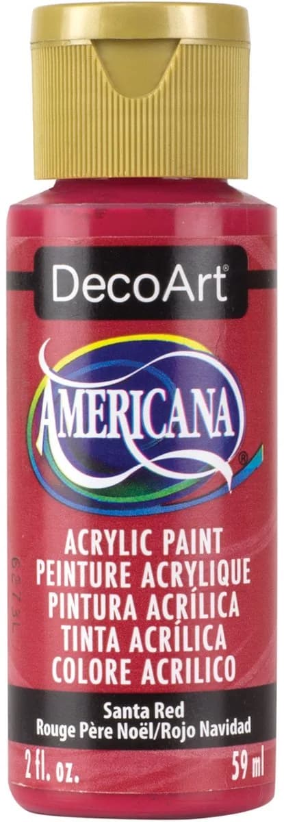 DecoArt Americana Acrylic Paint Santa Red 59ml (2 Fl Oz) | Non-Toxic, Highly Pigmented, Smooth & Creamy - main product image