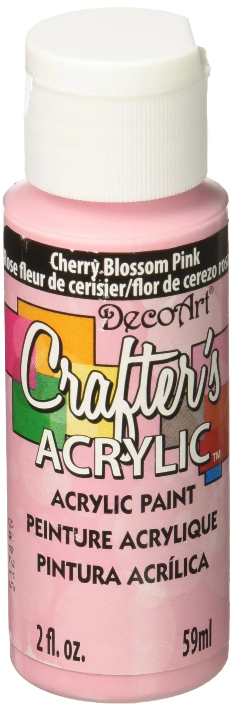 DecoArt Crafter's Acrylic Paint, 2 Fl Oz | Versatile, Water-Based, Non-Toxic for Crafts & Art Projects — Cherry Blossom Pink