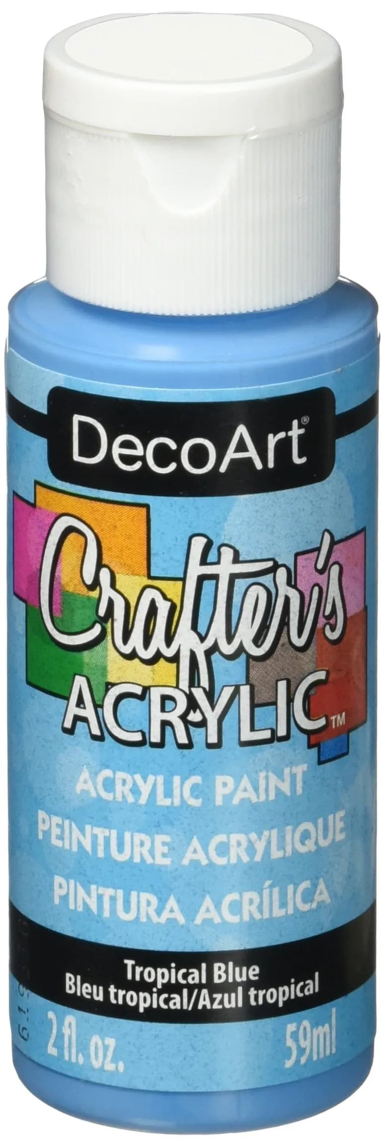 DecoArt Crafter's Acrylic Paint, 2 Fl Oz | Tropical Blue, Water-Based & Non-Toxic - main product image