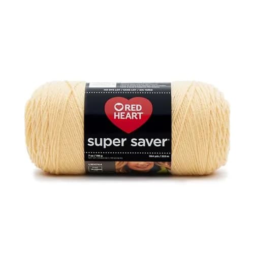 Red Heart Super Saver Yarn, Cornmeal, 198g (7oz) Skein | 100% Acrylic, Medium Weight, USA Sourced thumbnail 1