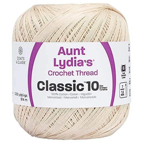 Aunt Lydia's Natural Yarn | 100% Mercerized Cotton, 1000 Yards | Ideal for Crochet & Craft Projects thumbnail 1