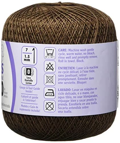 Aunt Lydia's Crochet Cotton Classic Size 10 Thread 350yd (320m) Fudge Brown | High Luster Mercerized Cotton for Projects thumbnail 2