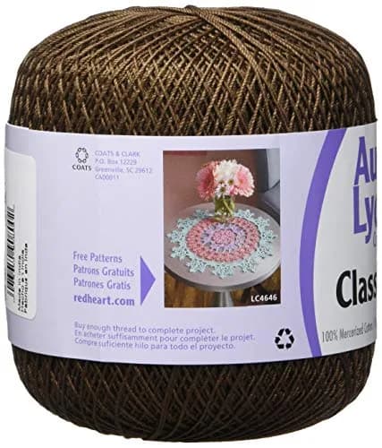 Aunt Lydia's Crochet Cotton Classic Size 10 Thread 350yd (320m) Fudge Brown | High Luster Mercerized Cotton for Projects thumbnail 3