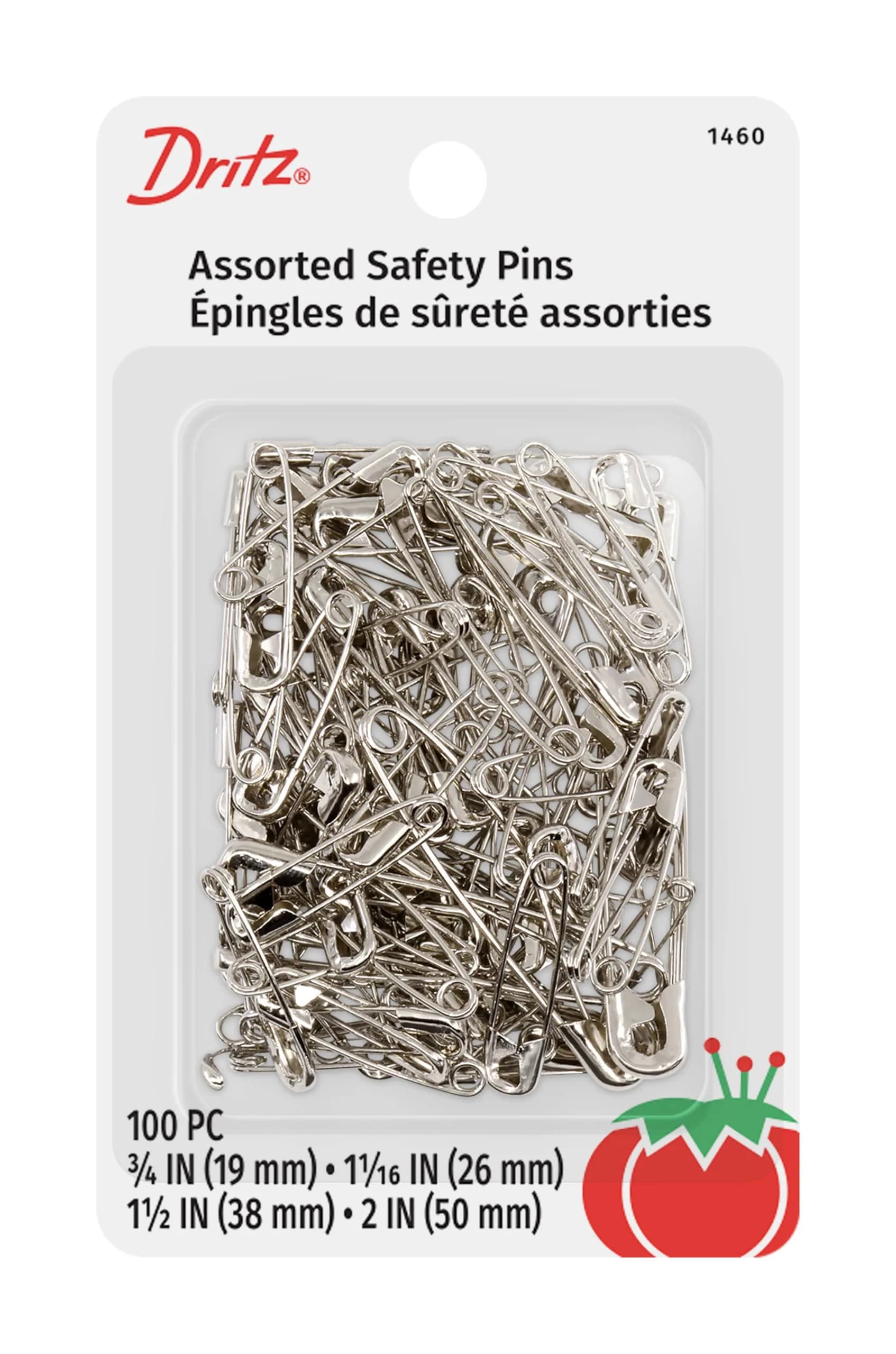 Dritz Safety Pins Nickel Plated Steel Assorted Sizes | Household & Craft Use (70-120 chars)